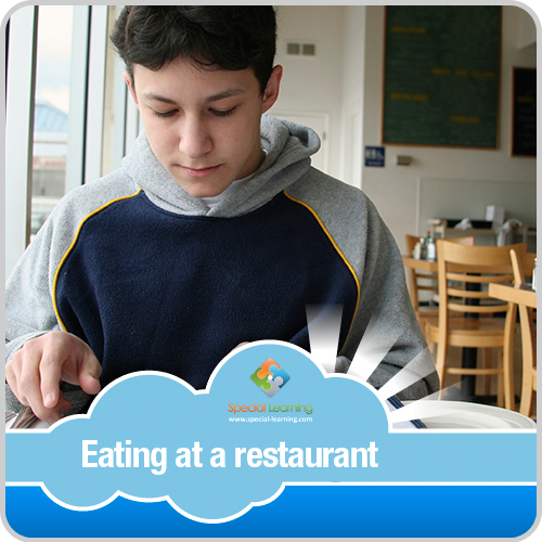 Click to view full image Eating at a Restaurant Boy Visual Schedule: image 1